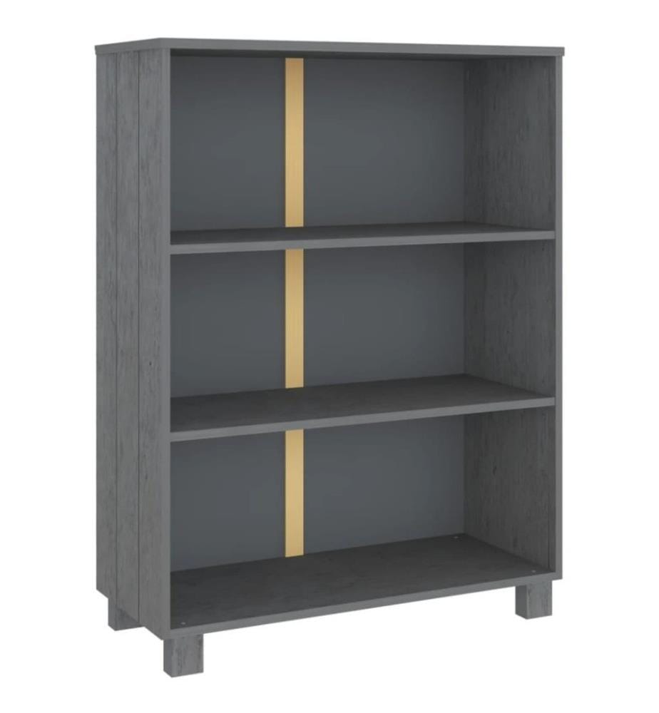 Bibliothèque HAMAR Gris foncé 85x35x112 cm Bois de pin massif