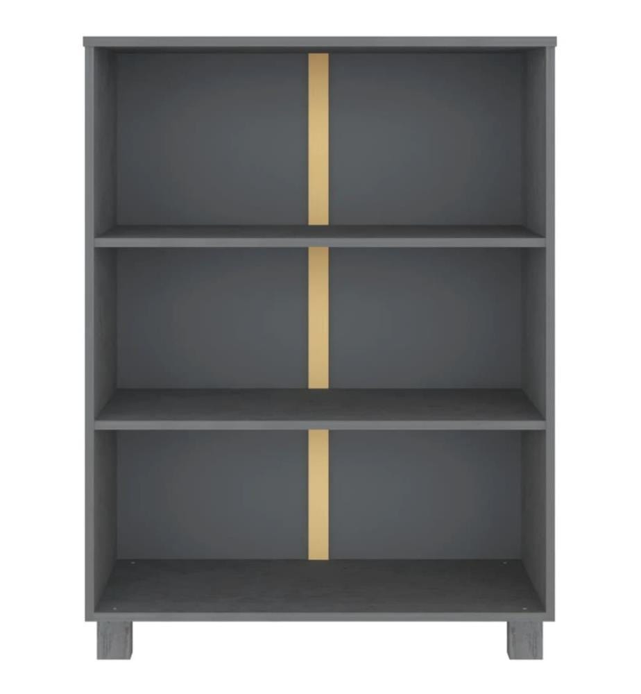 Bibliothèque HAMAR Gris foncé 85x35x112 cm Bois de pin massif