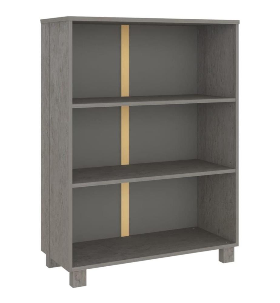 Bibliothèque HAMAR Gris clair 85x35x112 cm Bois de pin massif