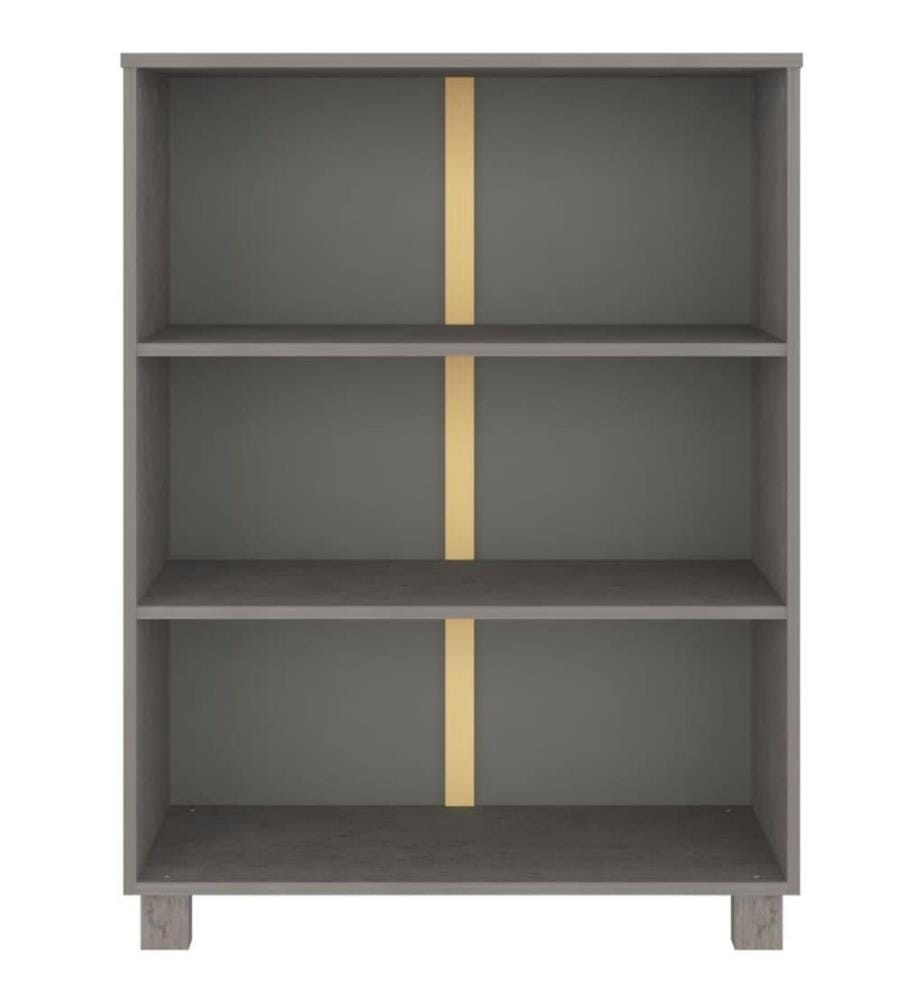 Bibliothèque HAMAR Gris clair 85x35x112 cm Bois de pin massif