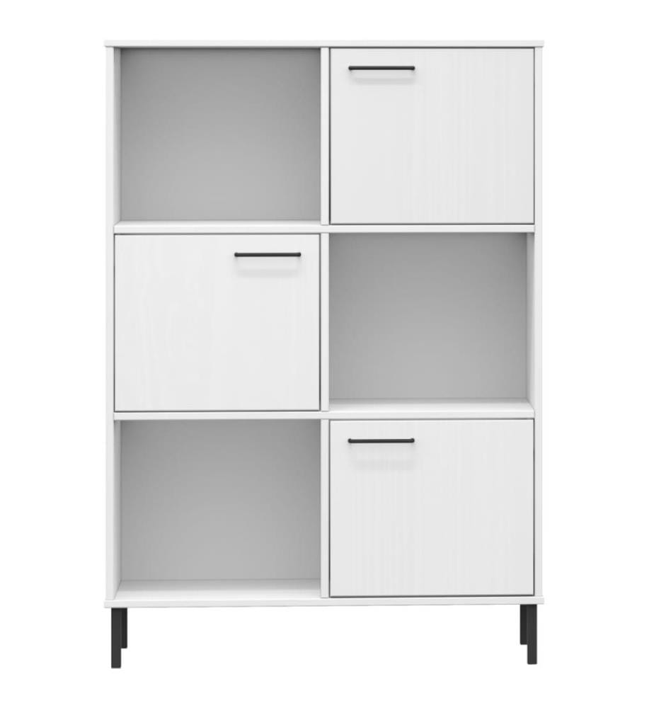 Bibliothèque avec pieds en métal Blanc 90x35x128,5 cm Bois OSLO