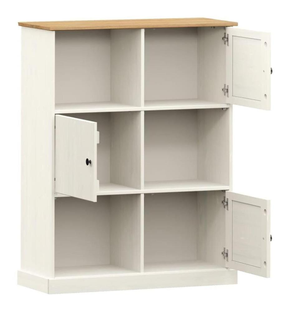 Bibliothèque VIGO blanc 90x35x114,5 cm bois massif de pin