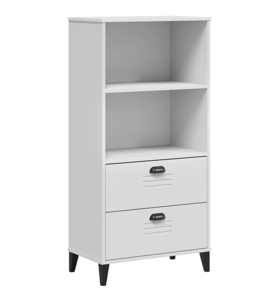 Bücherschrank VIKEN Weiss 60x35x123 cm Massivholz Kiefer