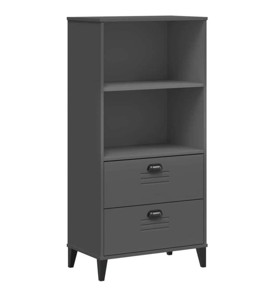 Bücherschrank VIKEN Anthrazit 60x35x123 cm Massivholz Kiefer