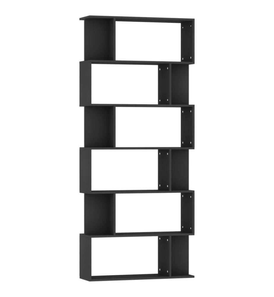 Bücherregal/Raumteiler Schwarz 80x24x192 cm Holzwerkstoff