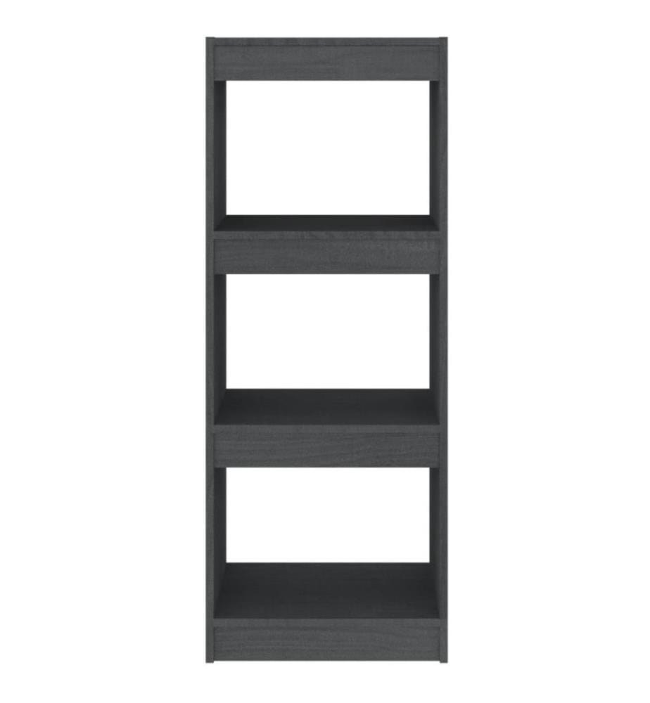 Bibliothèque/Séparateur de pièce Gris 40x30x103,5 cm Pin massif