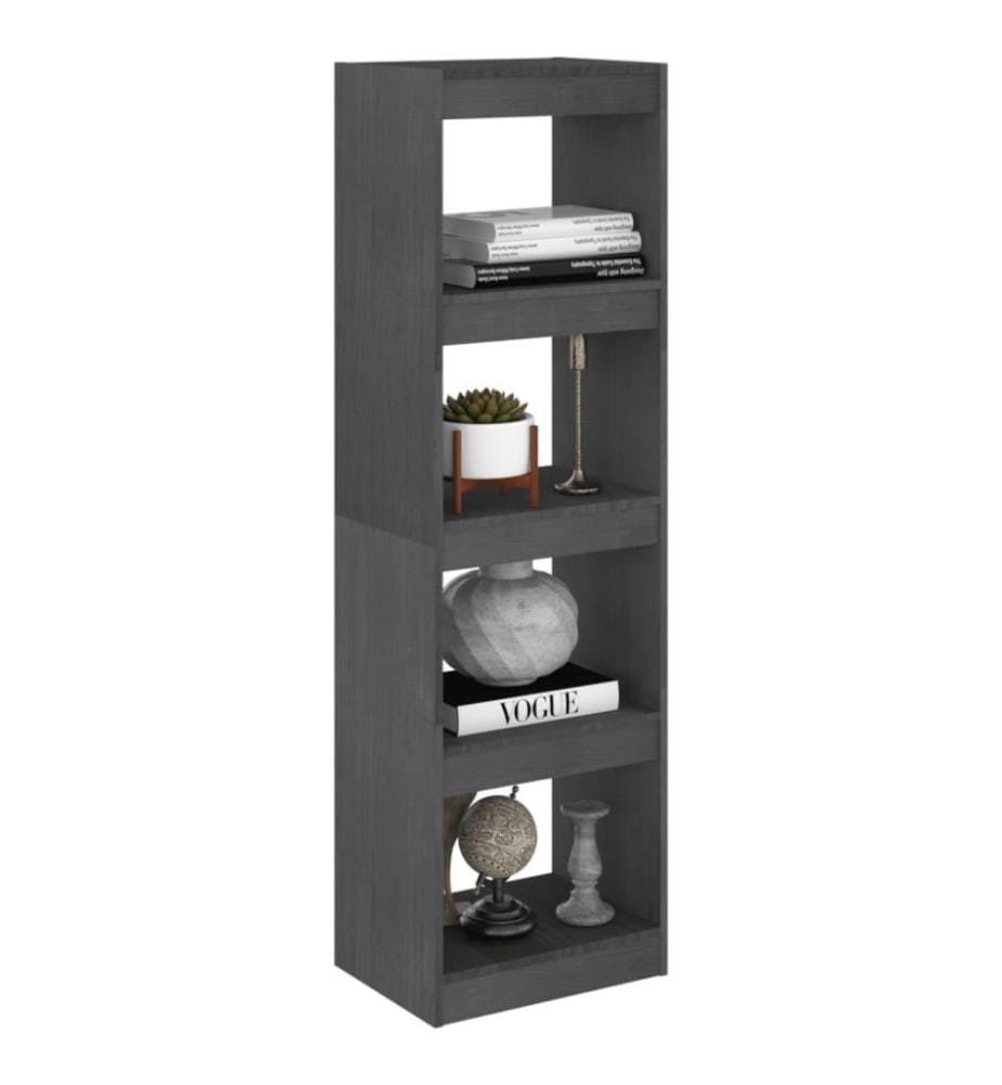 Bibliothèque/Séparateur de pièce Gris 40x30x135,5 cm Pin massif
