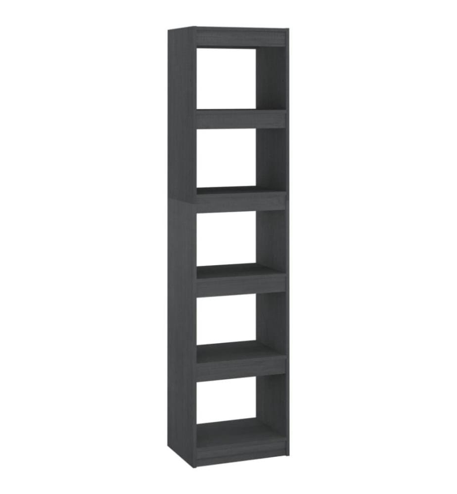 Bibliothèque/Séparateur de pièce Gris 40x30x167,5 cm Pin massif