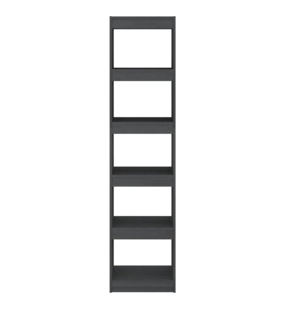 Bibliothèque/Séparateur de pièce Gris 40x30x167,5 cm Pin massif