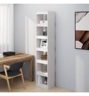 Bibliothèque/Séparateur de pièce Blanc 40x30x199 cm Pin massif