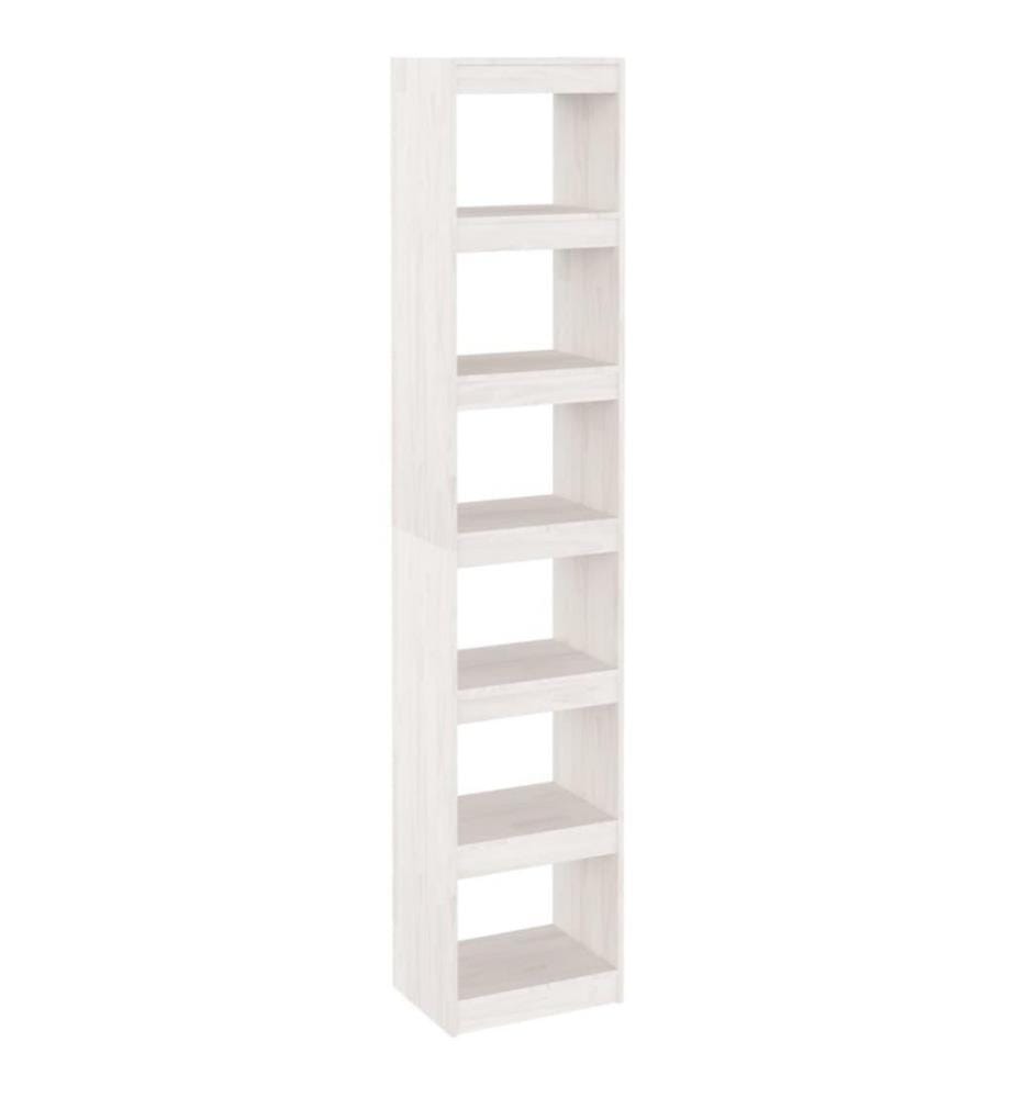 Bibliothèque/Séparateur de pièce Blanc 40x30x199 cm Pin massif