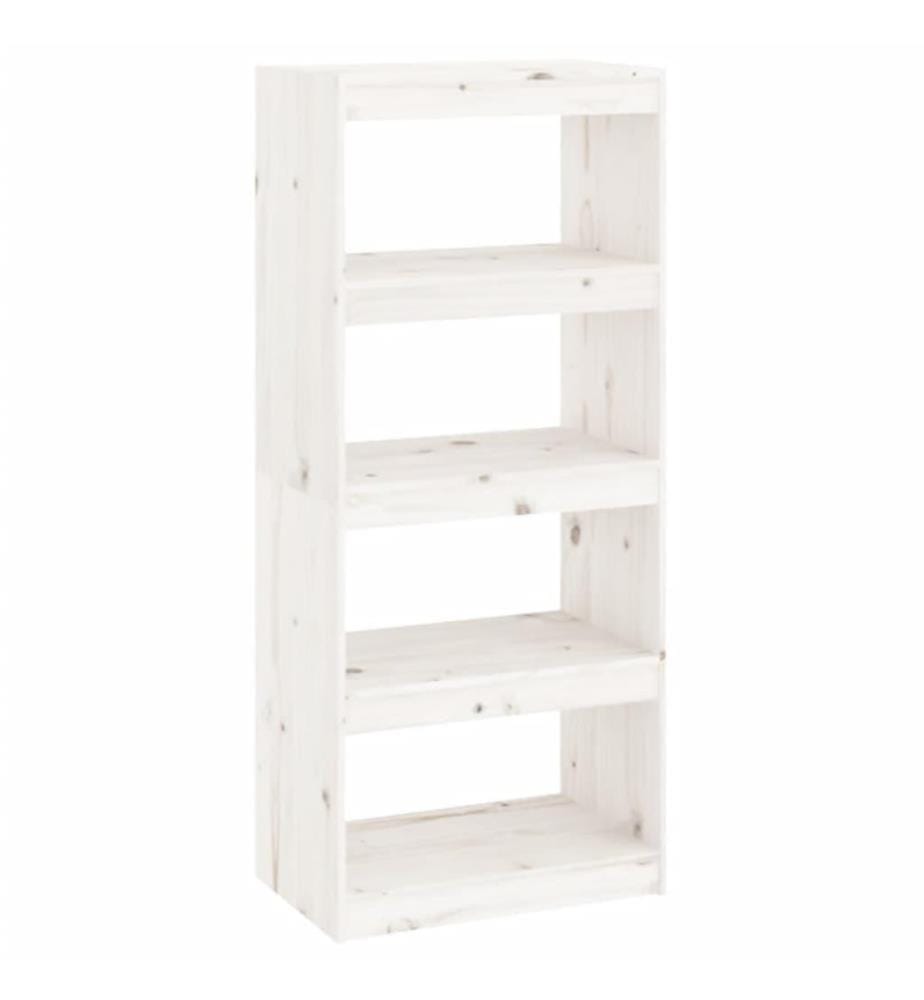 Bibliothèque/Séparateur de pièce Blanc 60x30x135,5cm Pin solide