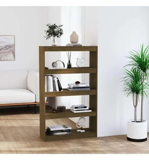 Bücherschrank/Raumteiler Honigbraun 80x30x135,5 cm Kiefernholz