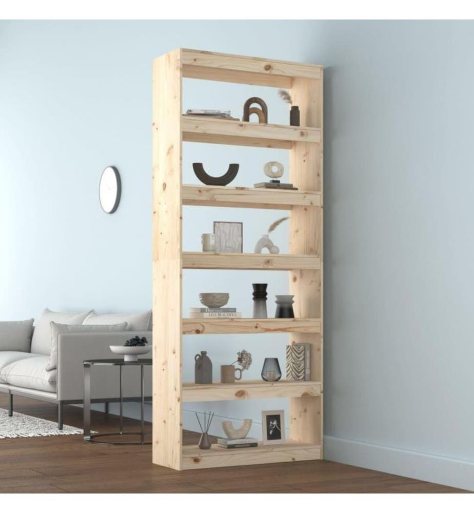 Bibliothèque/Séparateur de pièce 80x30x199,5 cm Pin massif