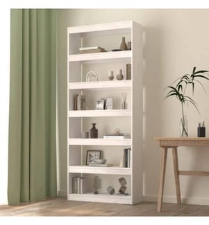 Bibliothèque/Séparateur de pièce Blanc 80x30x199,5cm Pin solide