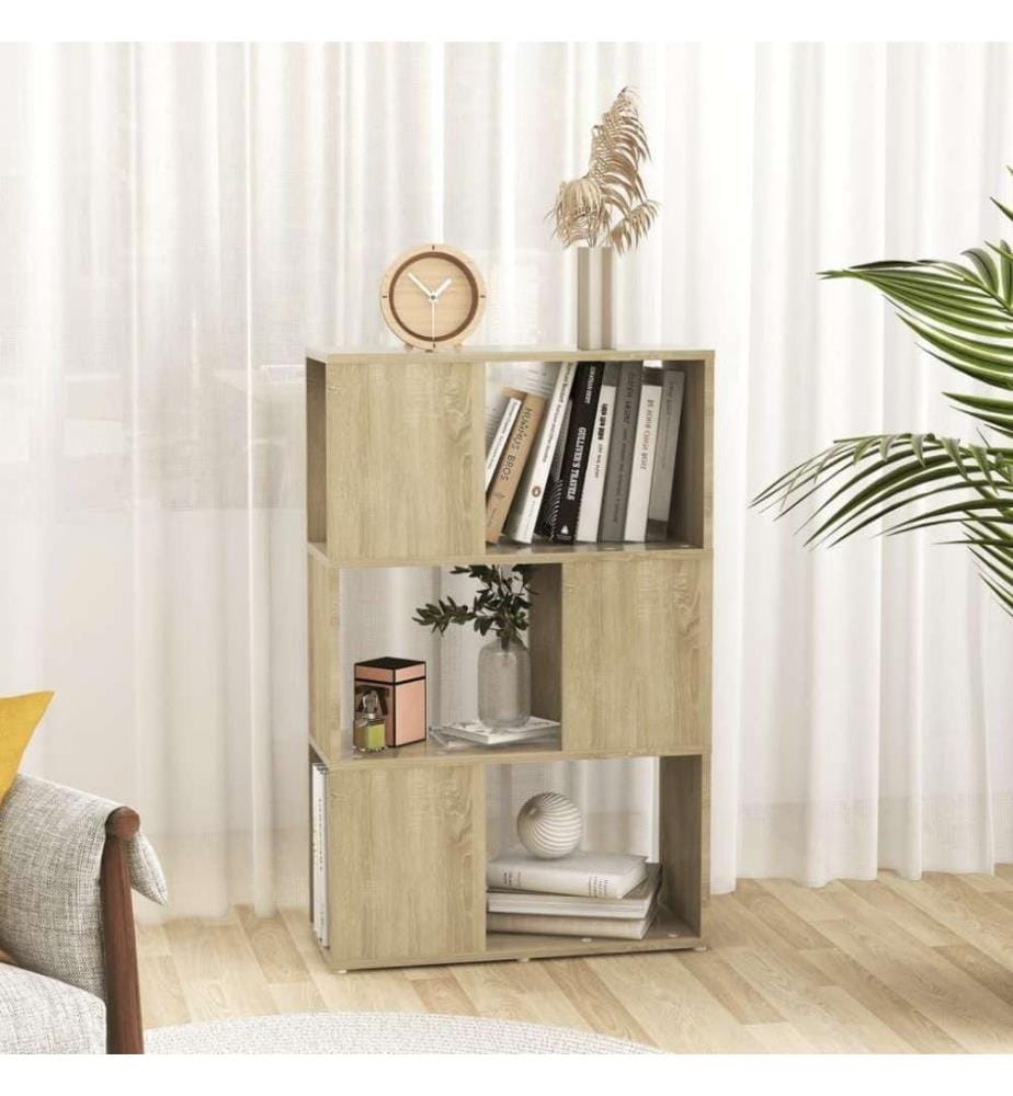 Bücherregal Raumteiler Sonoma-Eiche 60x24x94 cm Holzwerkstoff