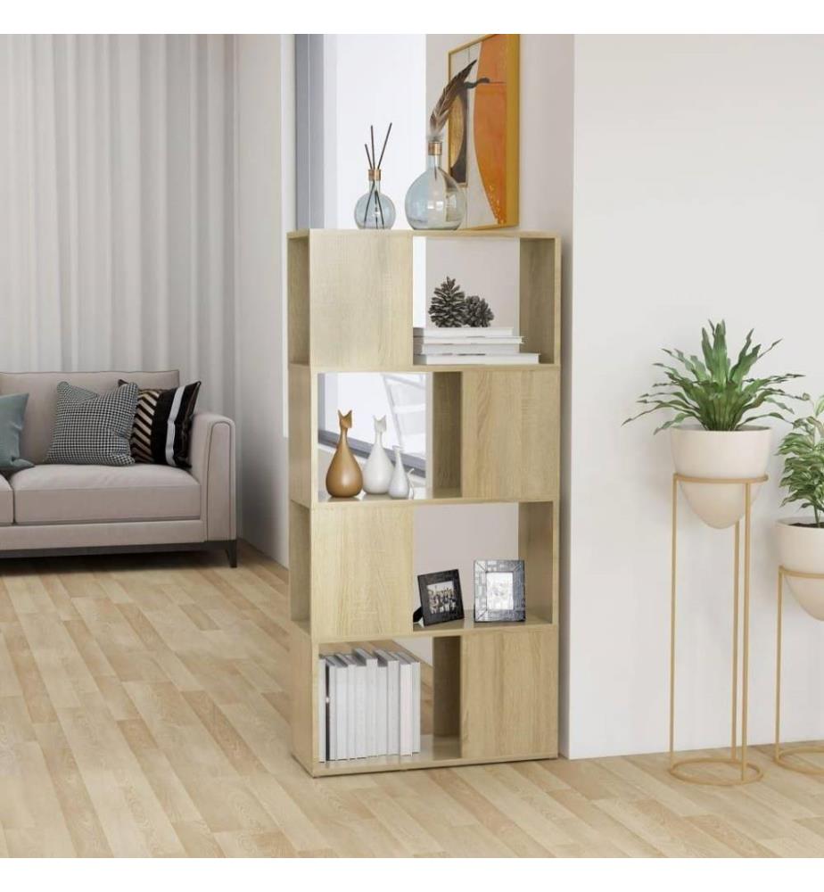 Bibliothèque/Séparateur de pièce Chêne Sonoma 60x24x124,5 cm