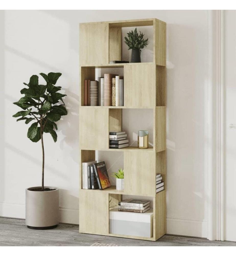Bücherregal Raumteiler Sonoma-Eiche 60x24x155 cm