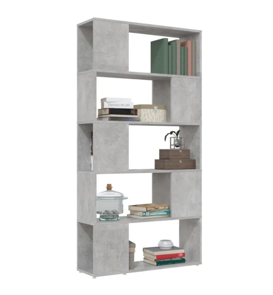 Bibliothèque de séparation Gris béton 80x24x155 cm Aggloméré