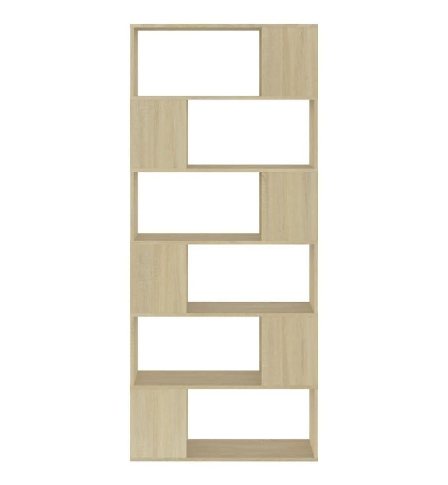 Bücherregal Raumteiler Sonoma-Eiche 80x24x186 cm Holzwerkstoff