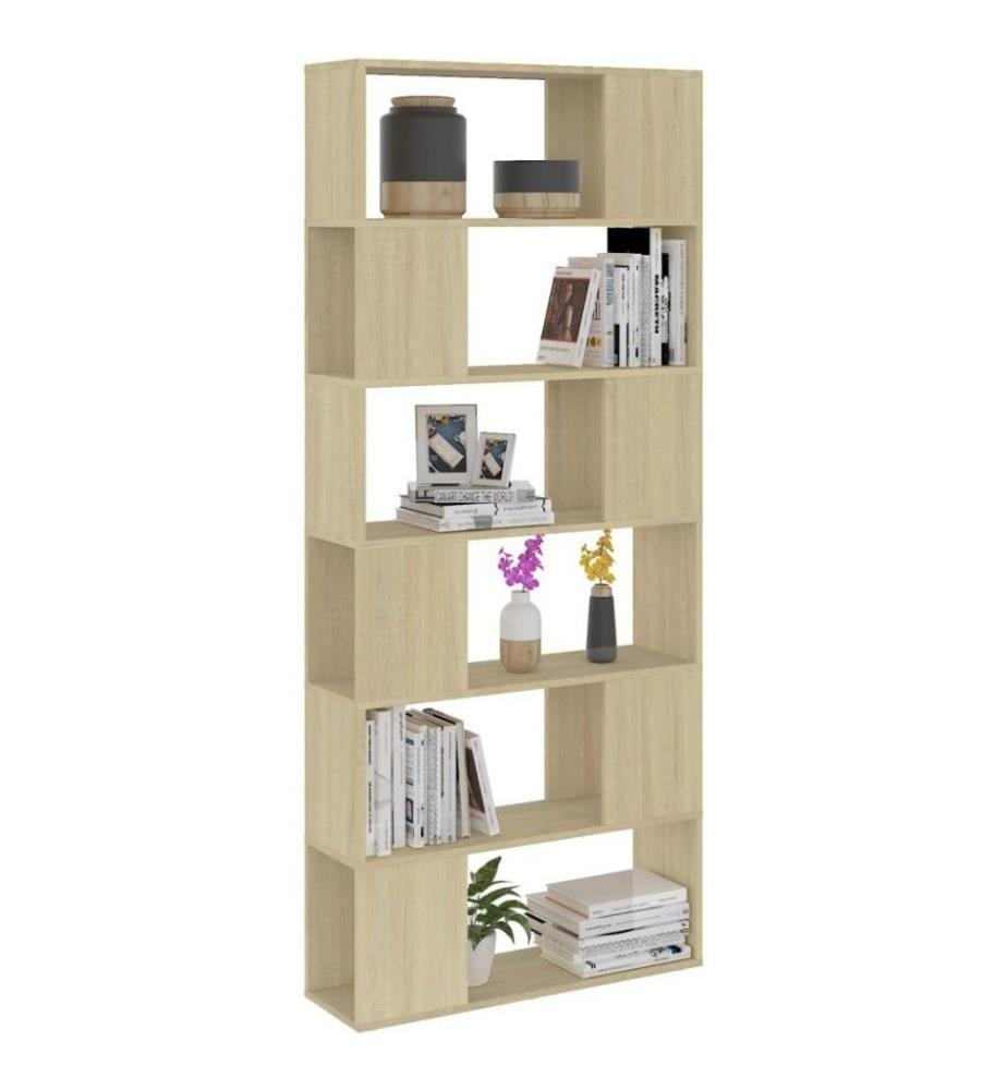 Bücherregal Raumteiler Sonoma-Eiche 80x24x186 cm Holzwerkstoff