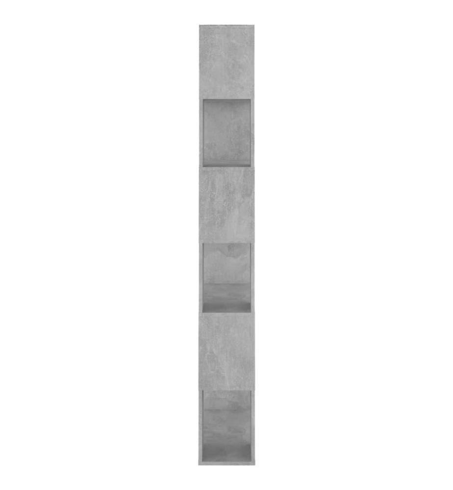 Bibliothèque/Séparateur de pièce Gris béton 80x24x186 cm