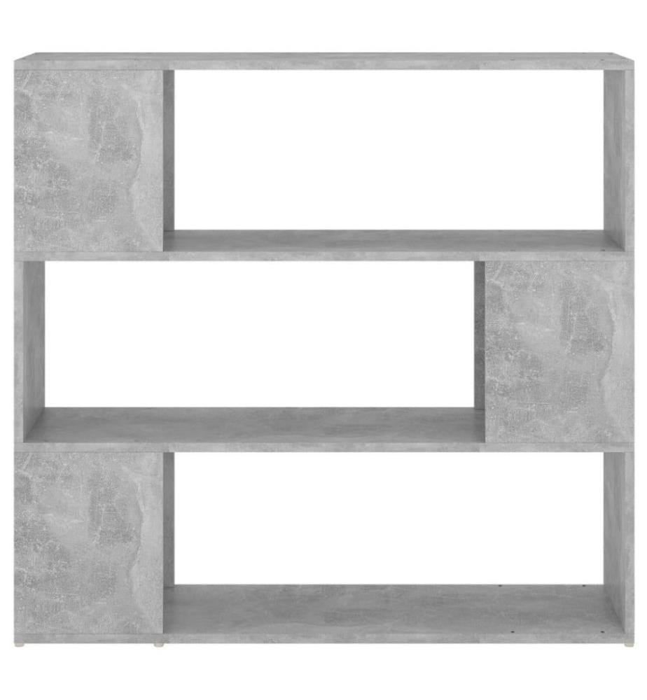 Bibliothèque/Séparateur de pièce Gris béton 100x24x94 cm