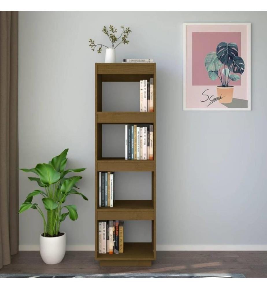 Bibliothèque/Séparateur de pièce Marron miel 40x35x135 cm Pin