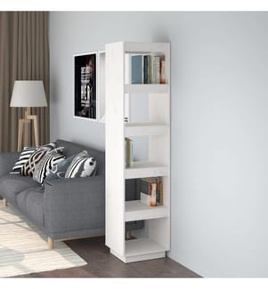 Bücherregal/Raumteiler Weiss 40x35x167 cm Massivholz Kiefer