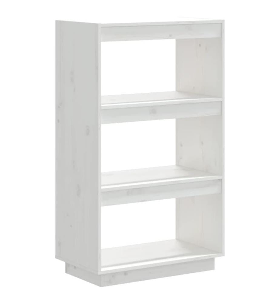Bibliothèque/Cloison Blanc 60x35x103 cm Bois de pin massif