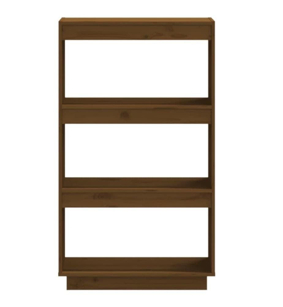 Bibliothèque/Cloison Marron miel 60x35x103cm Bois de pin solide