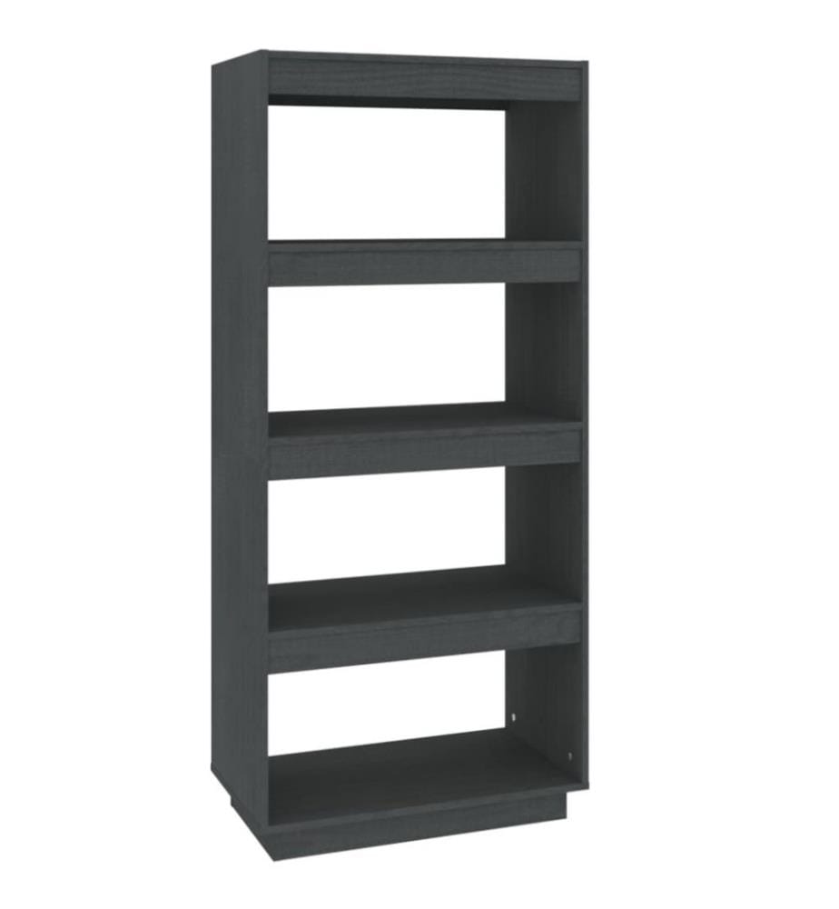 Bibliothèque/Séparateur de pièce Gris 60x35x135 cm Pin massif