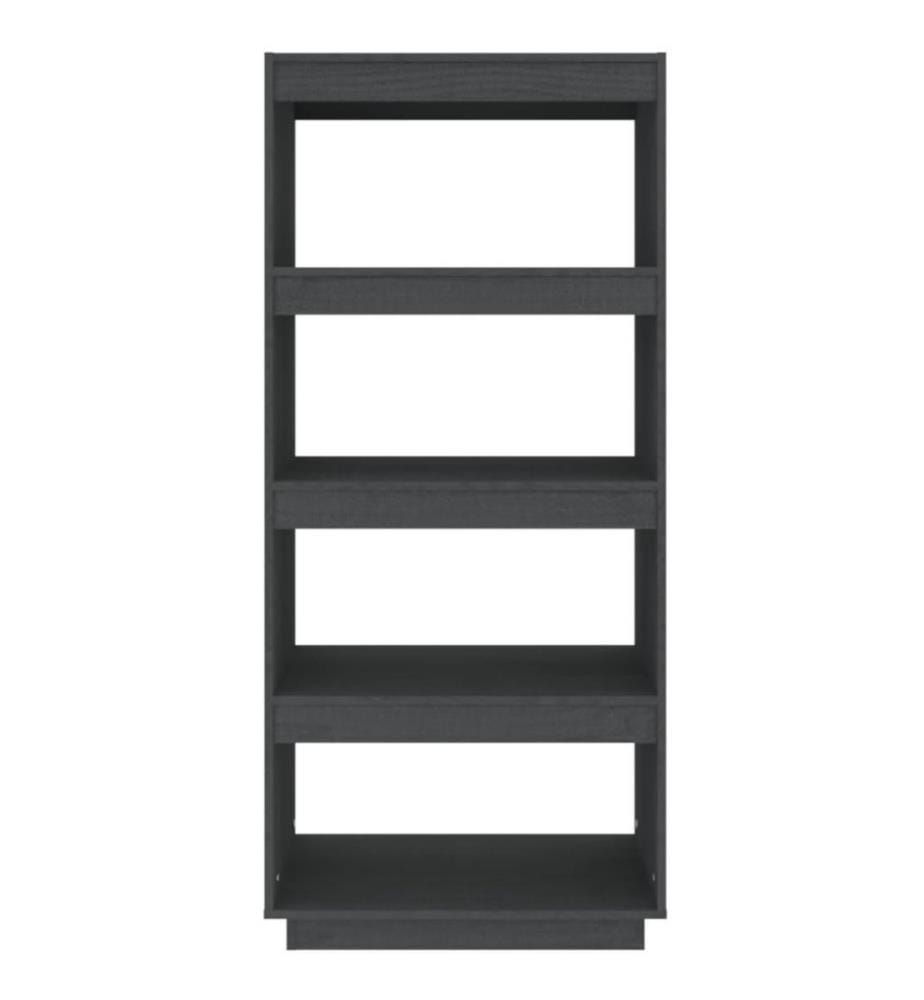 Bibliothèque/Séparateur de pièce Gris 60x35x135 cm Pin massif
