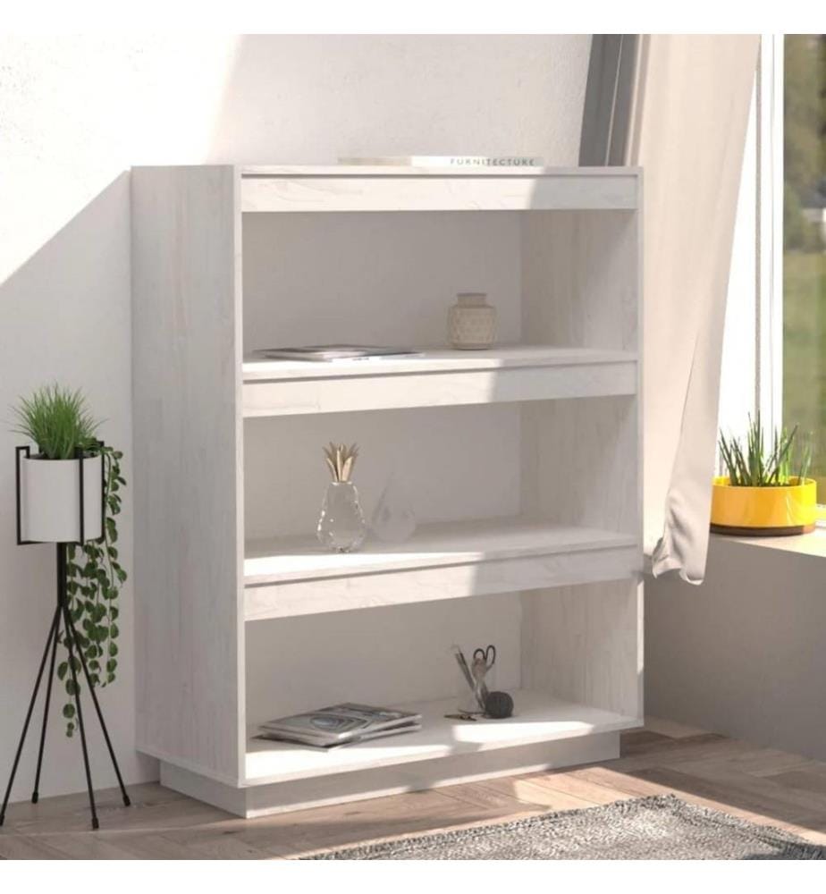 Bibliothèque/Séparateur de pièce Blanc 80x35x103 cm Bois de pin