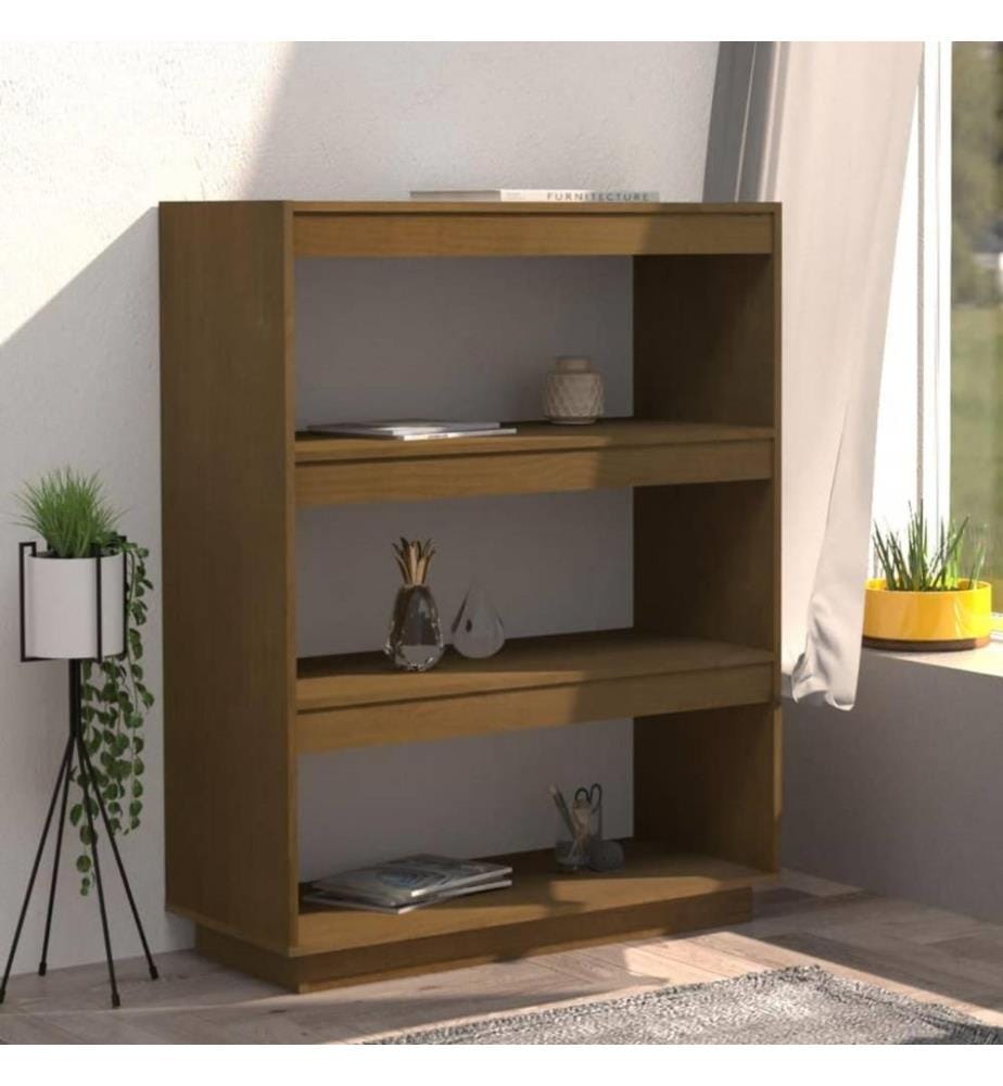 Bücherregal/Raumteiler Honigbraun 80x35x103 cm Massivholz Kiefer