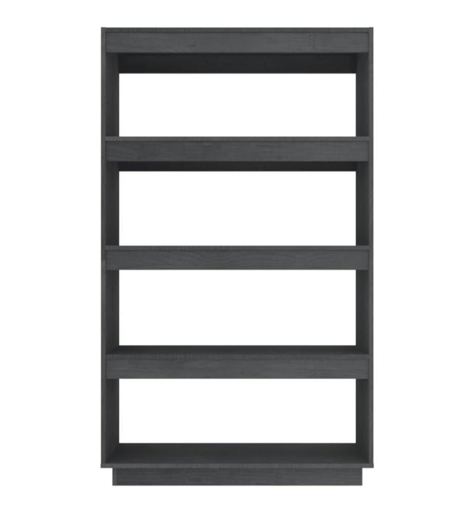 Bibliothèque/Séparateur de pièce Gris 80x35x135 cm Pin massif