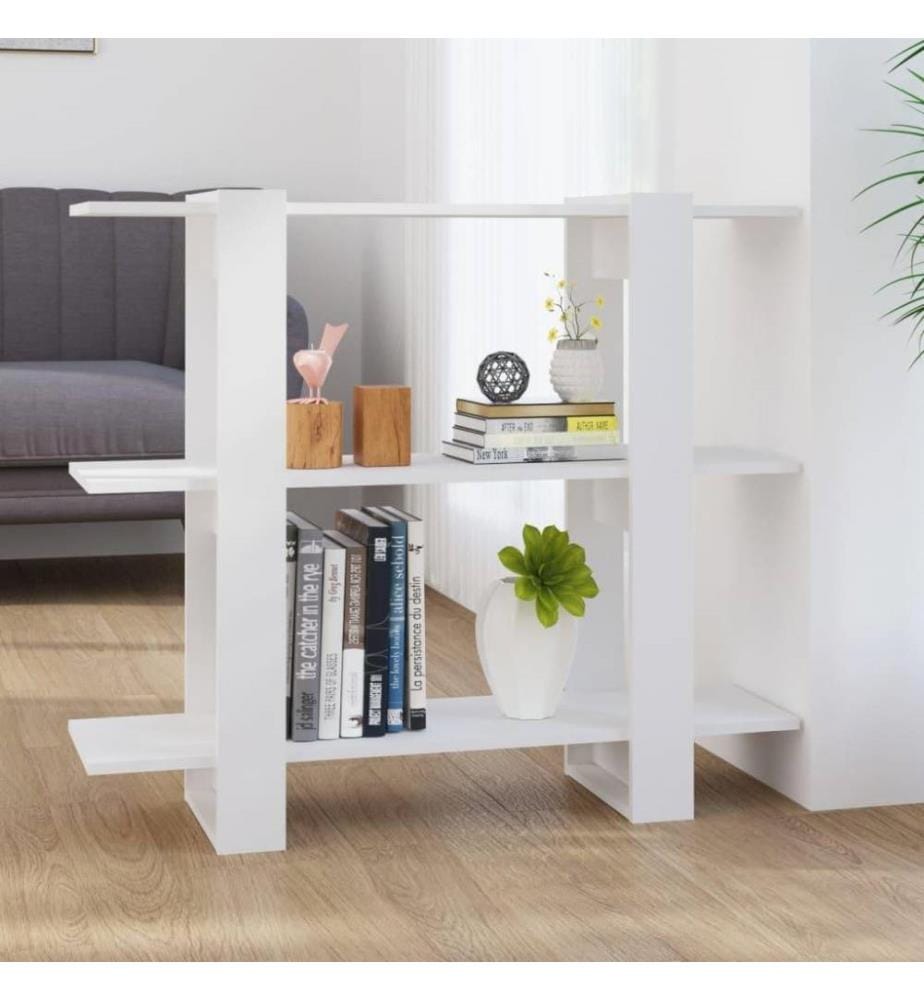Bibliothèque/Séparateur de pièce Blanc 100x30x87 cm