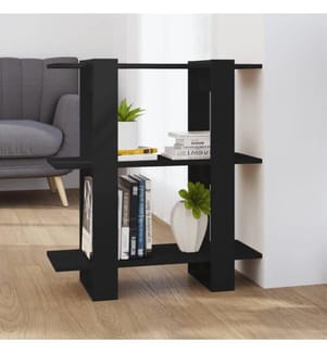 Bücherregal/Raumteiler Schwarz 80x30x87 cm