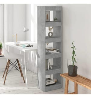 Bücherregal/Raumteiler Betongrau 40x30x166 cm