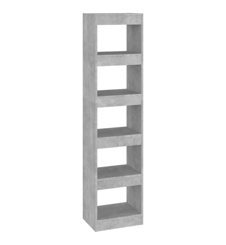 Bibliothèque/Séparateur de pièce Gris béton 40x30x166 cm