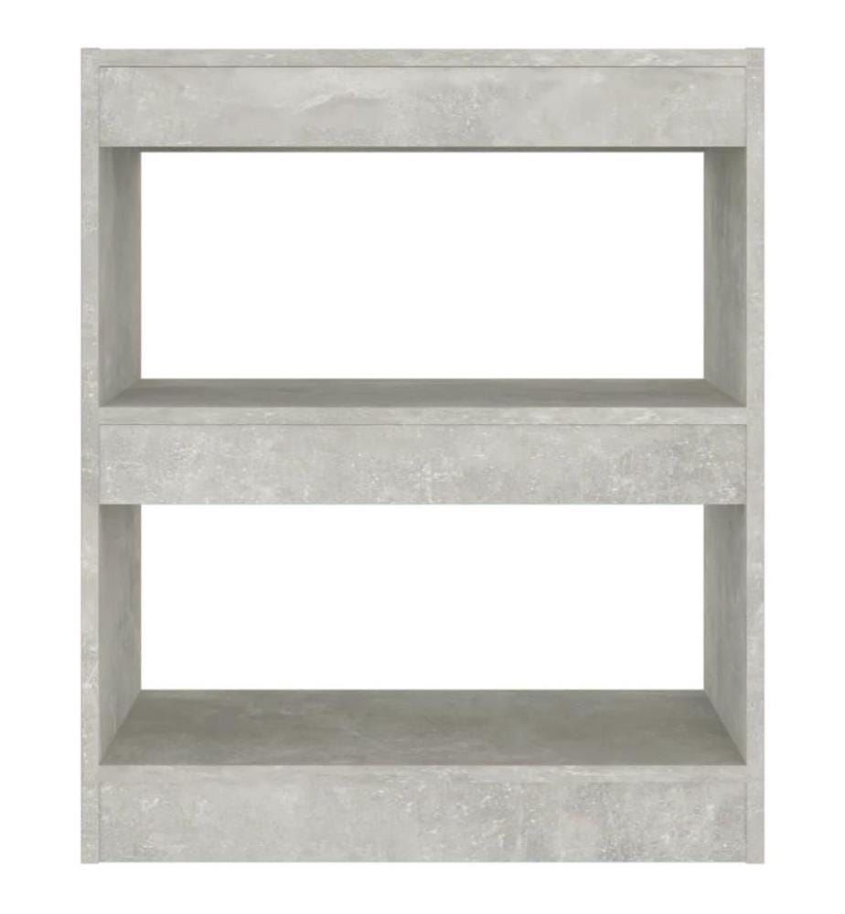 Bibliothèque/Séparateur de pièce Gris béton 60x30x72 cm