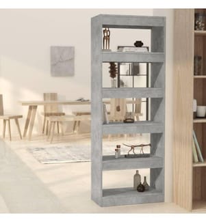 Bücherregal/Raumteiler Betongrau 60x30x166 cm Holzwerkstoff