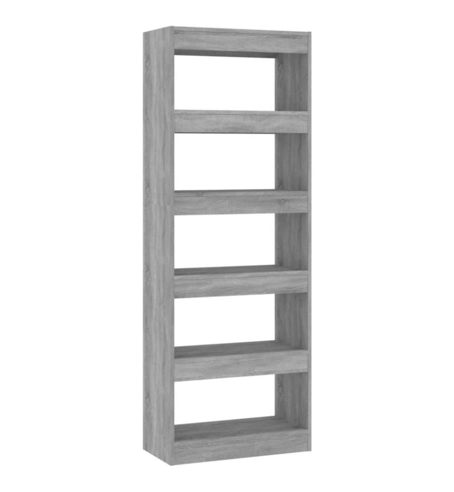 Bücherregal/Raumteiler Betongrau 60x30x166 cm Holzwerkstoff