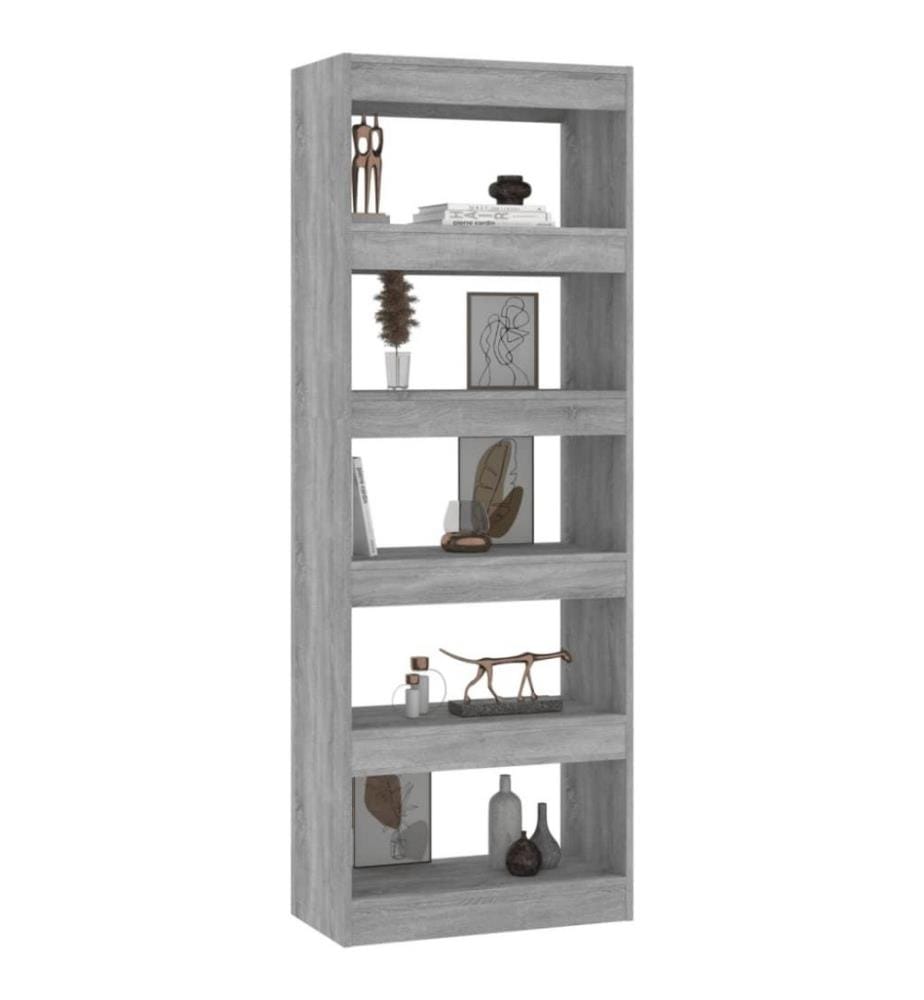 Bücherregal/Raumteiler Betongrau 60x30x166 cm Holzwerkstoff