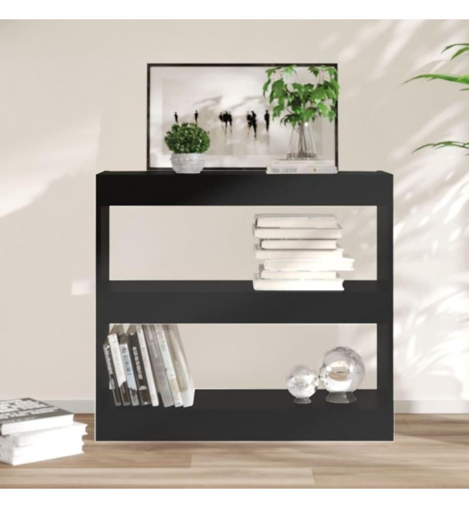 Bücherregal/Raumteiler Schwarz 80x30x72 cm