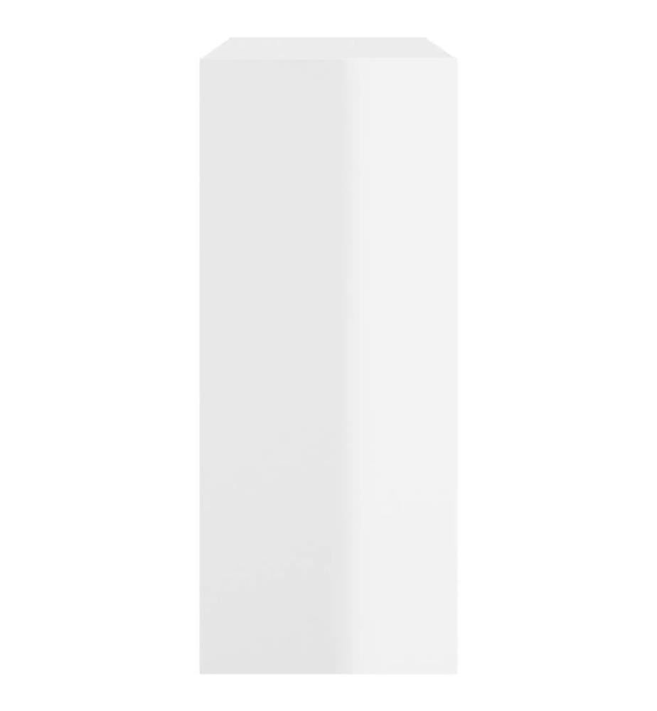 Bibliothèque/Séparateur de pièce Blanc brillant 80x30x72 cm