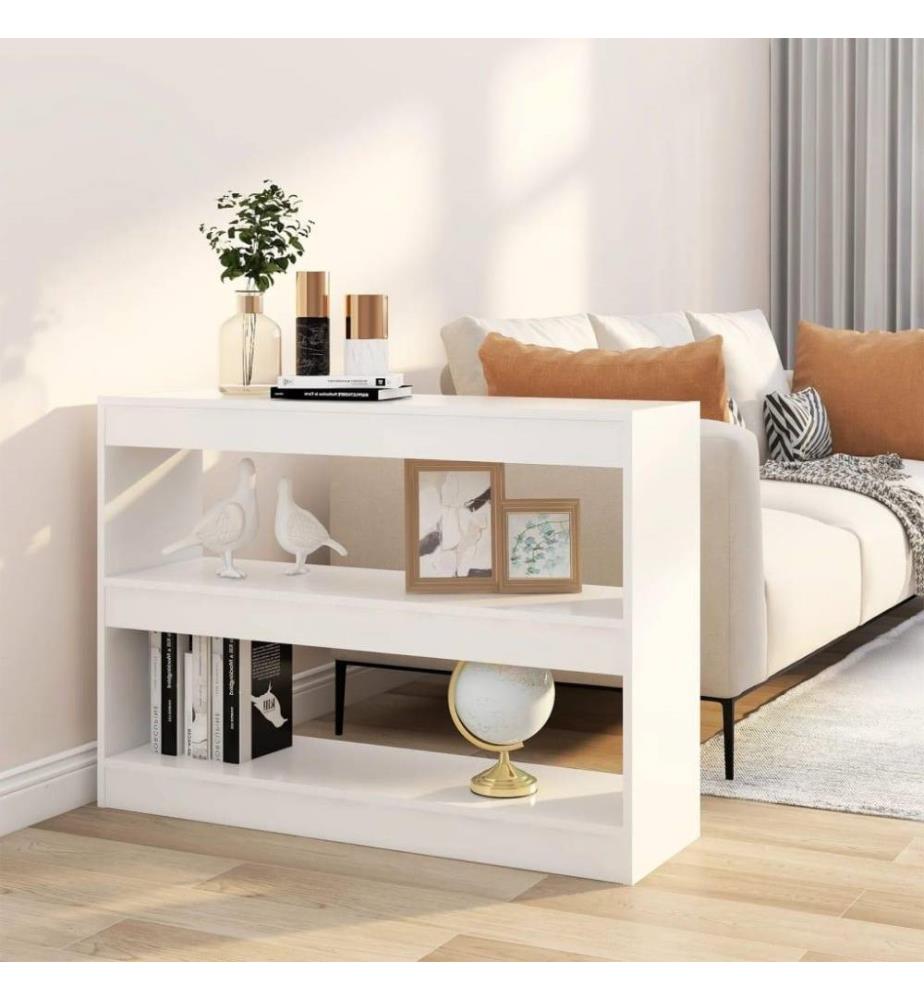 Bibliothèque/Séparateur de pièce Blanc 100x30x72 cm