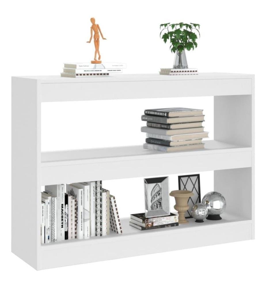 Bibliothèque/Séparateur de pièce Blanc 100x30x72 cm