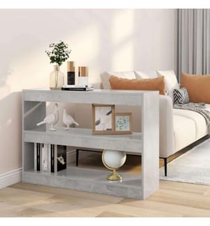 Bibliothèque/Séparateur de pièce Gris béton 100x30x72 cm