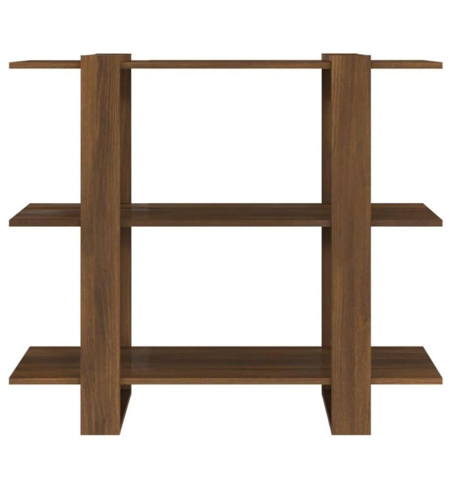 Bücherregal/Raumteiler Braun Eichen-Optik 100×30×87 cm